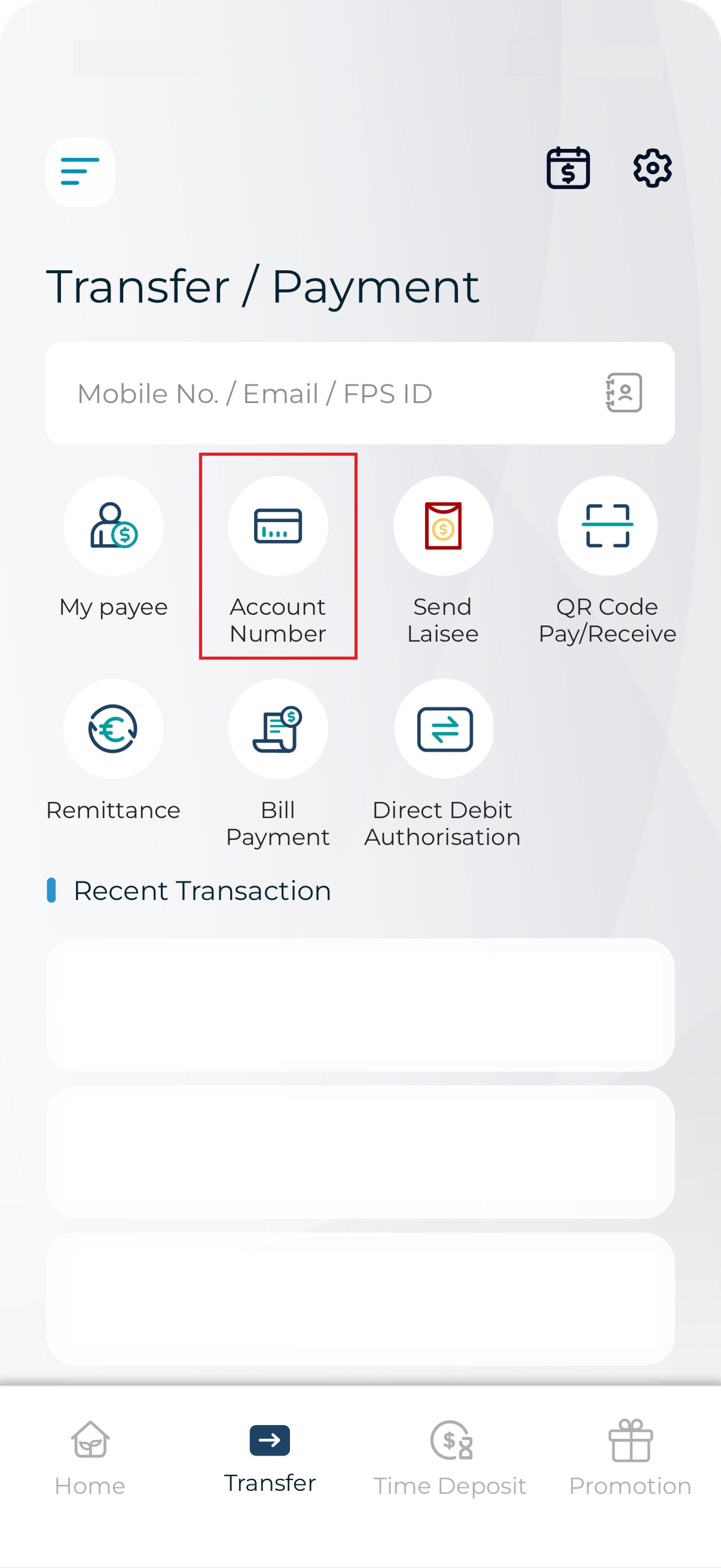 Step 2: TapAccount Number> Select Transfer To AccountMy Fubon Account Sreenshot