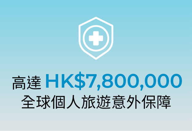 高達HK$7,800,000全球個人旅遊意外保障